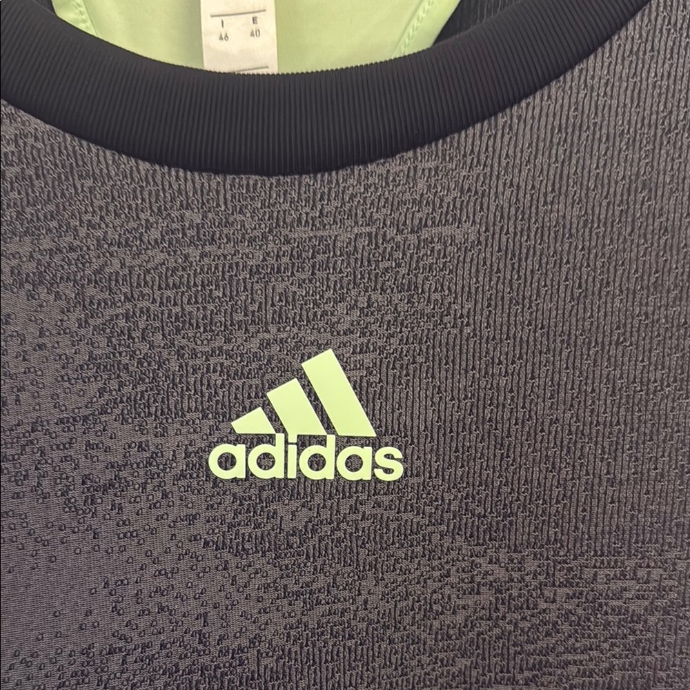 Adidas Black and Neon Green Tennis Dress Sz M - Picture 2 of 7